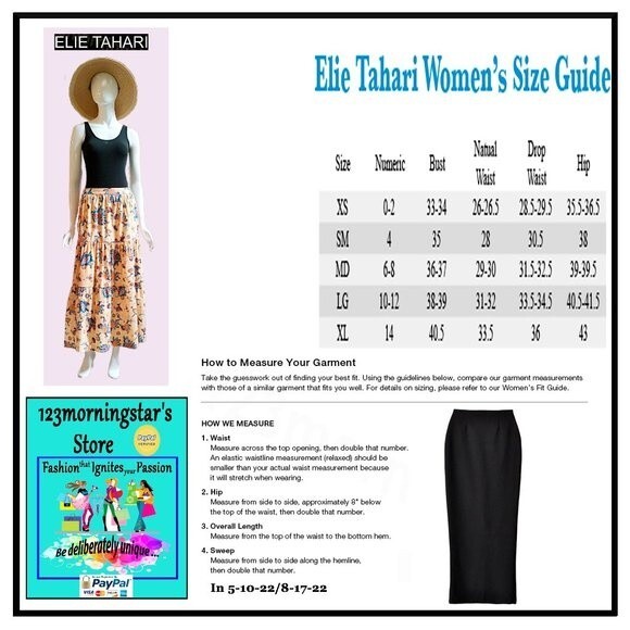 ELIE TAHARI NEW Bohemian SUNLIT GARDEN Floral Tiered Full Midi Skirt L - Picture 11 of 11